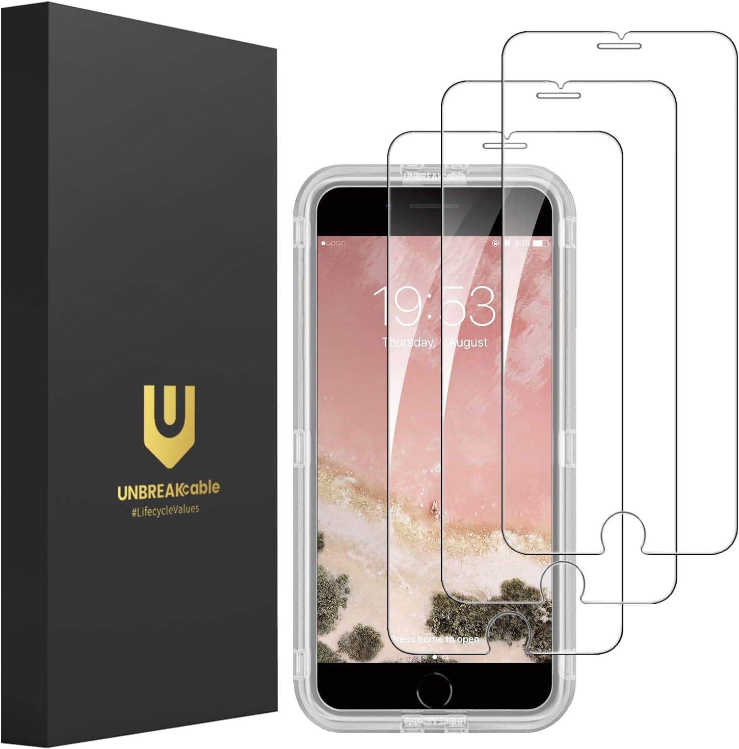 UNBREAKcable Schutzfolie für iPhone SE 2020/ SE 2022, iPhone 8/7/6/6s Panzerfolie [3 Stück]