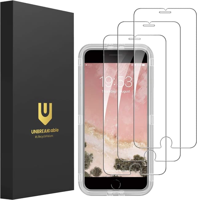 UNBREAKcable Schutzfolie für iPhone SE 2020/ SE 2022, iPhone 8/7/6/6s Panzerfolie [3 Stück]