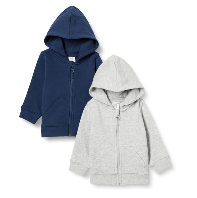 👶👕 Amazon Essentials Unisex Baby Kapuzenpullover | 4 Jahre Hellgrau Meliert/Marineblau
