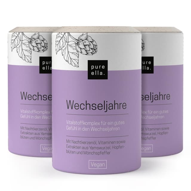 🌸🌿 Pure Ella WECHSELJAHRE 3er Set - Vitalstoffkomplex für Frauen in den Wechseljahren