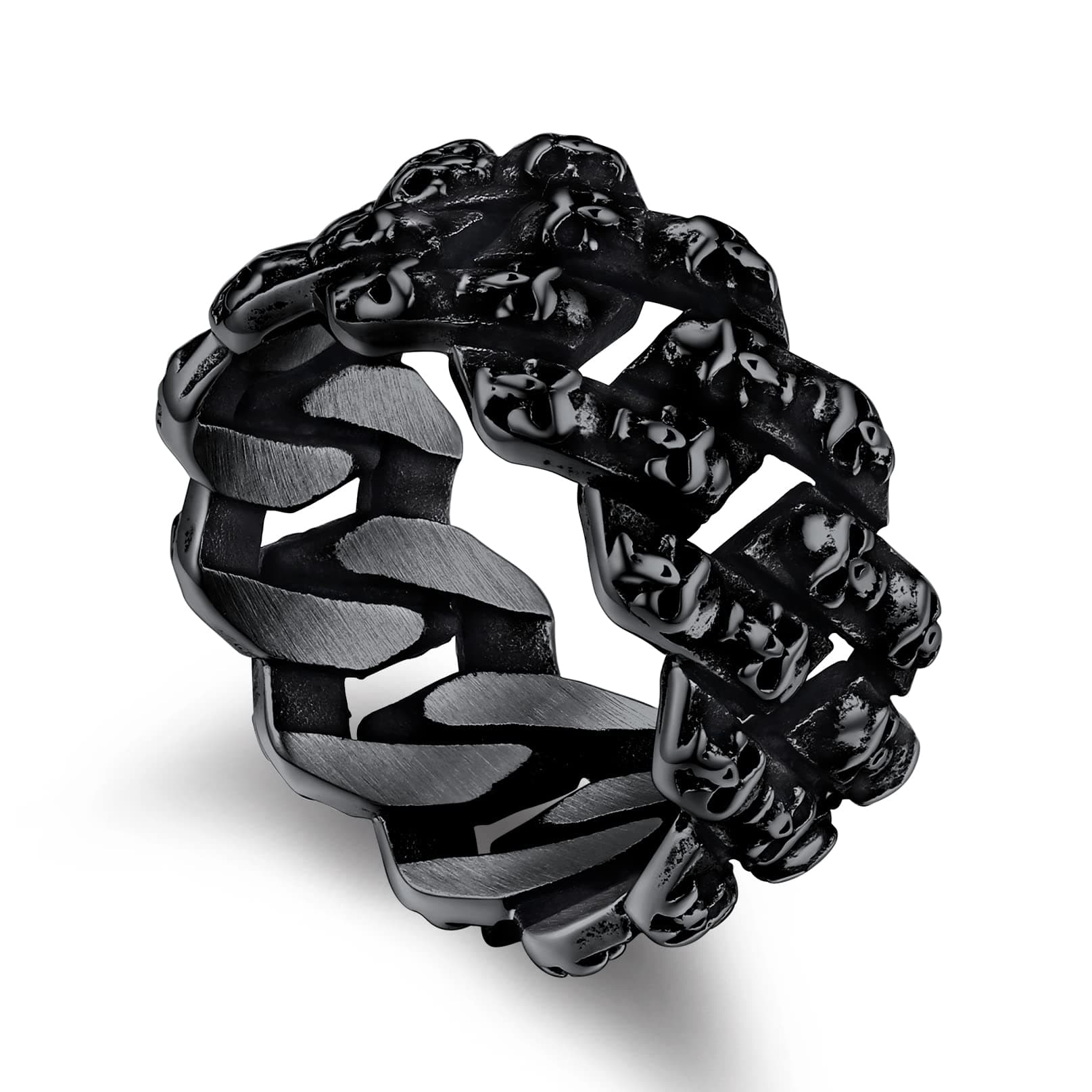 Bandmax Totenkopf Ringe Herren Edelstahl Ringe Frauen Kante Bandring