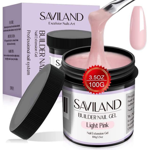 Saviland Hellrosa Aufbaugel - 100g/3.53 oz Hartgel für Nägel 🔥 Große Kapazität 🥇