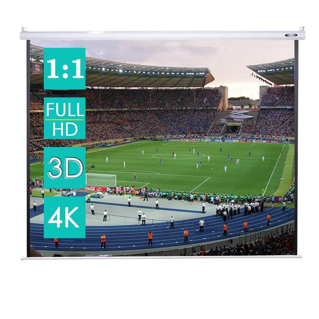 🎬 CCLIFE Beamer Leinwand inkl. Montagematerial 85/99/114 Zoll Rolloleinwand heimkino Mobile Rolloleinwand 152x152cm