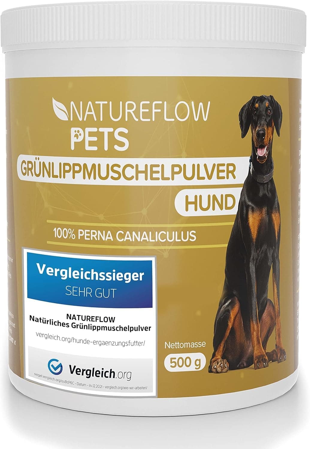 Grünlippmuschel Hund TESTSIEGER 🐾 500g natürliches Grünlippmuschelpulver für Hunde