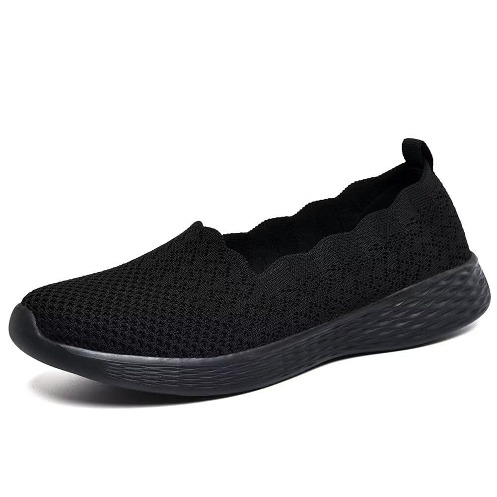 👟 Puxowe Damen Slip On Sneaker Leichte Atmungsaktiv Sportschuhe Turnschuhe Bequem Freizeitschuhe Walking Schuhe Outdoor Fitness 41 EU Voll Schwarz - 39.99€