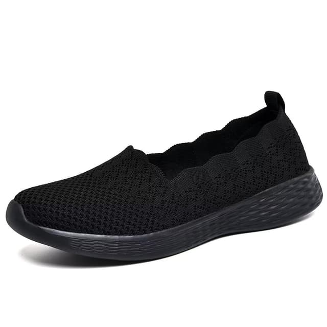 👟 Puxowe Damen Slip On Sneaker Leichte Atmungsaktiv Sportschuhe Turnschuhe Bequem Freizeitschuhe Walking Schuhe Outdoor Fitness 41 EU Voll Schwarz - 39.99€