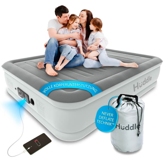 Huddle® Luxury Never Deflate King-Luftbett mit Dual-Pump-SlumberGuard™-Premium-Technologie 👑🛏️