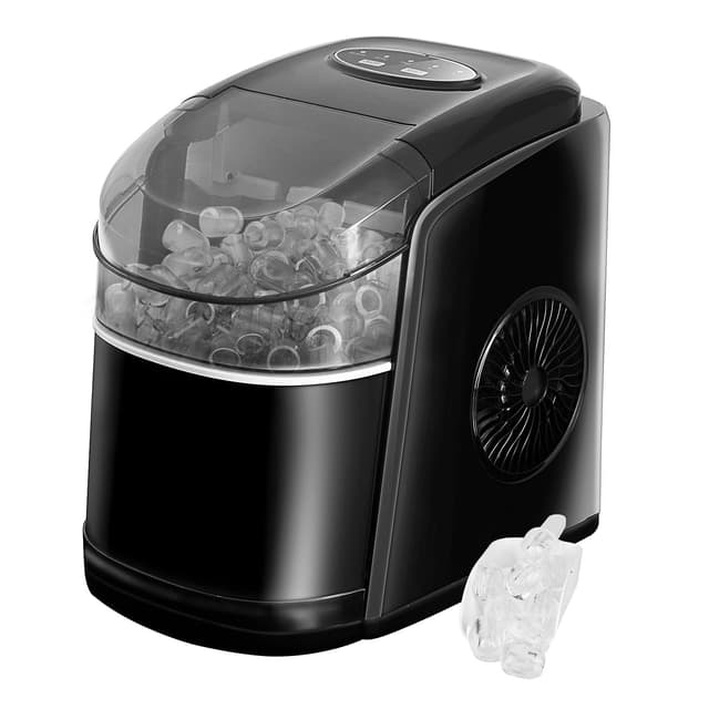 🧊 Eiswürfelmaschine Testsieger 12KG 🌬️ Eiswürfelbereiter Ice Maker 6 min Produktionszeit Ice Cube Maker, Eiswürfelmaschinen leise Eiswürfel Maschine mit Selbstreinigungsfunktion, Schwarz (MEHRWEG)