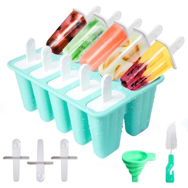 Eisformen Silikon Set 🍸 10 Hohlräume Eis Am Stiel Formen