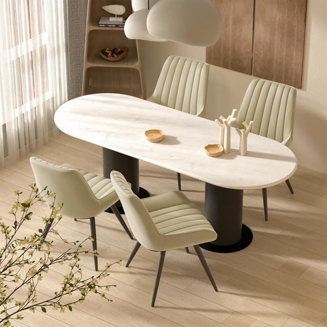 Hawthyhome Esszimmerstühle 4er Set | Polsterstühle mit 5 cm Sitzkissen