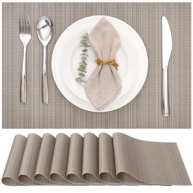 🌟 Großartiges Angebot! Myir JUN Tischsets Abwaschbar 8er Set Silber Gold