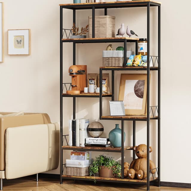📚 Bealife Bücherregal - 5-stöckiges versetztes Regal für Wohnzimmer 🏠