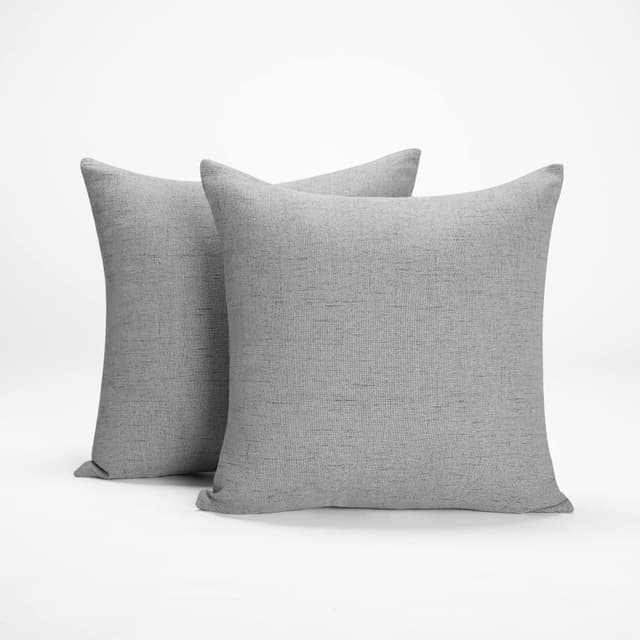 🛋️ Deconovo Kissenbezug Leinen Optik Kissenhülle 2er Set Grau 45x45 cm