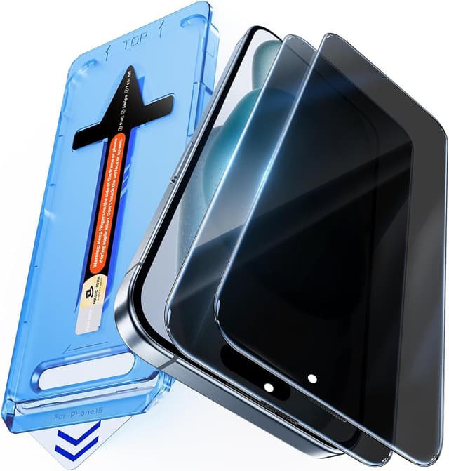 🔮📱 MAGIC JOHN 2 Stück für iPhone 15 (6,1 Zoll) Sichtschutz Glas 📱🔮