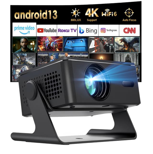 KEPEAK Smart Beamer, Mini Beamer Android, Full HD 1080P, Autofokus/Trapezkorrektur