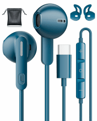 🎧 USB C Kopfhörer mit Kabel für Samsung Galaxy S24 S23 S22 S25 Ultra S21 A55 A53 A33 A54 5G,HiFi In-Ear USBC Headset mit Mikrofon Kopfhörer USB C für iPhone 16 15 Pro Max Pixel 8 7a Xiaomi 14 iPad 10 USB C blau