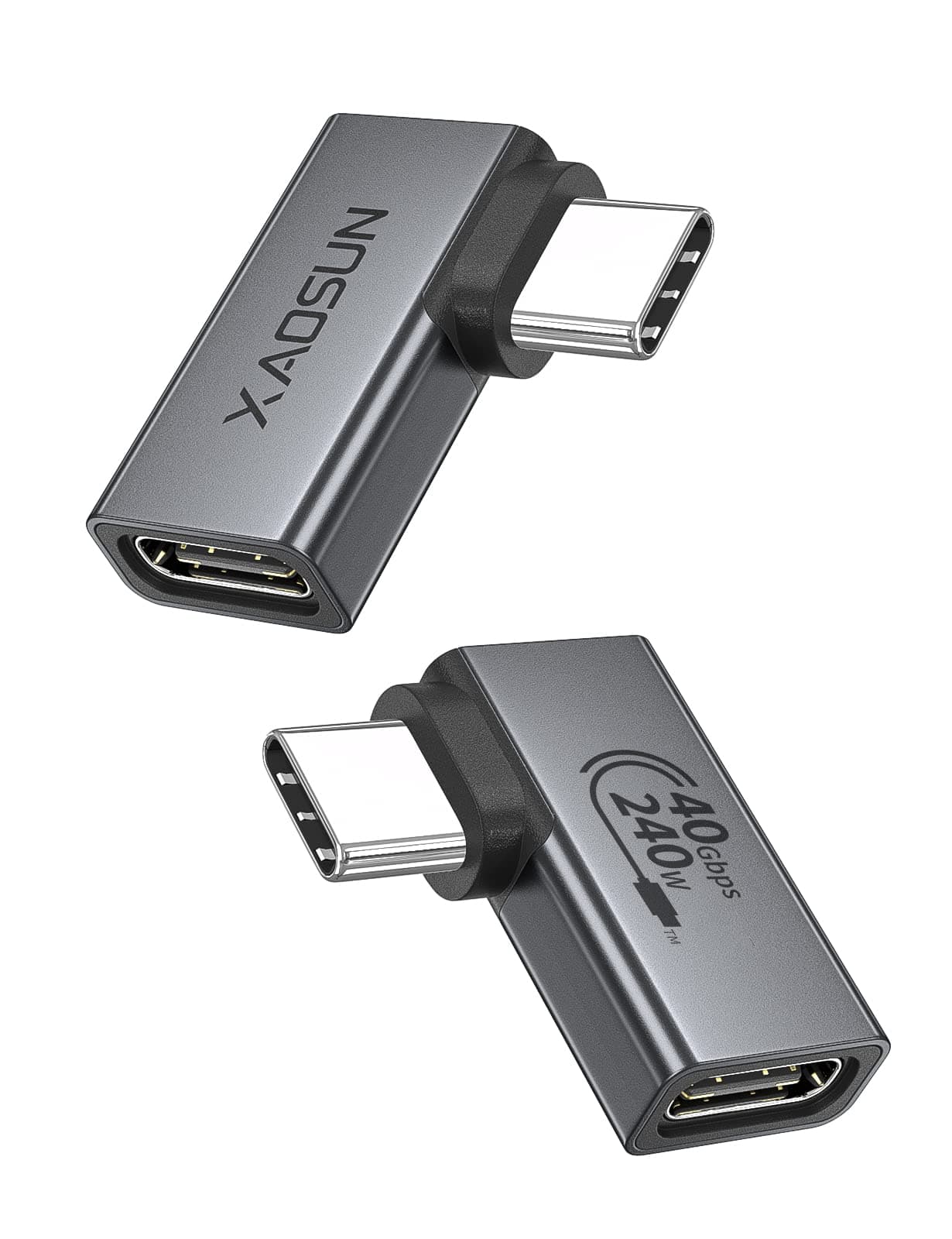 🔌 XAOSUN USB C Winkel Adapter (2 Stück) - Schnellladen & Datenübertragung