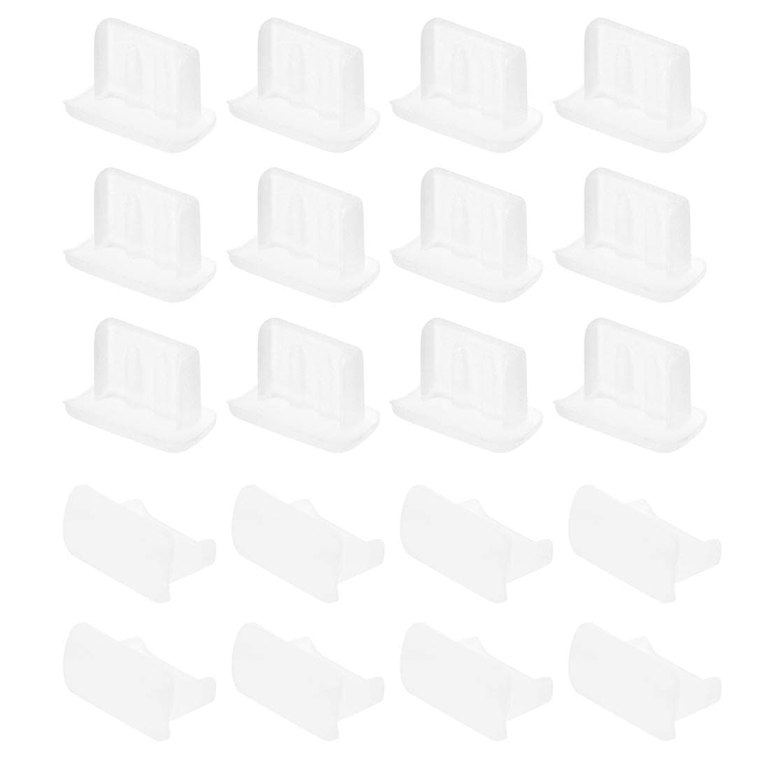 🔌🛡️ Sourcing Map 20St Mini USB Anschluss Schutzkappe Silikon Abdeckung Anti Staub 7mmx2mm Klar 🛡️🔌