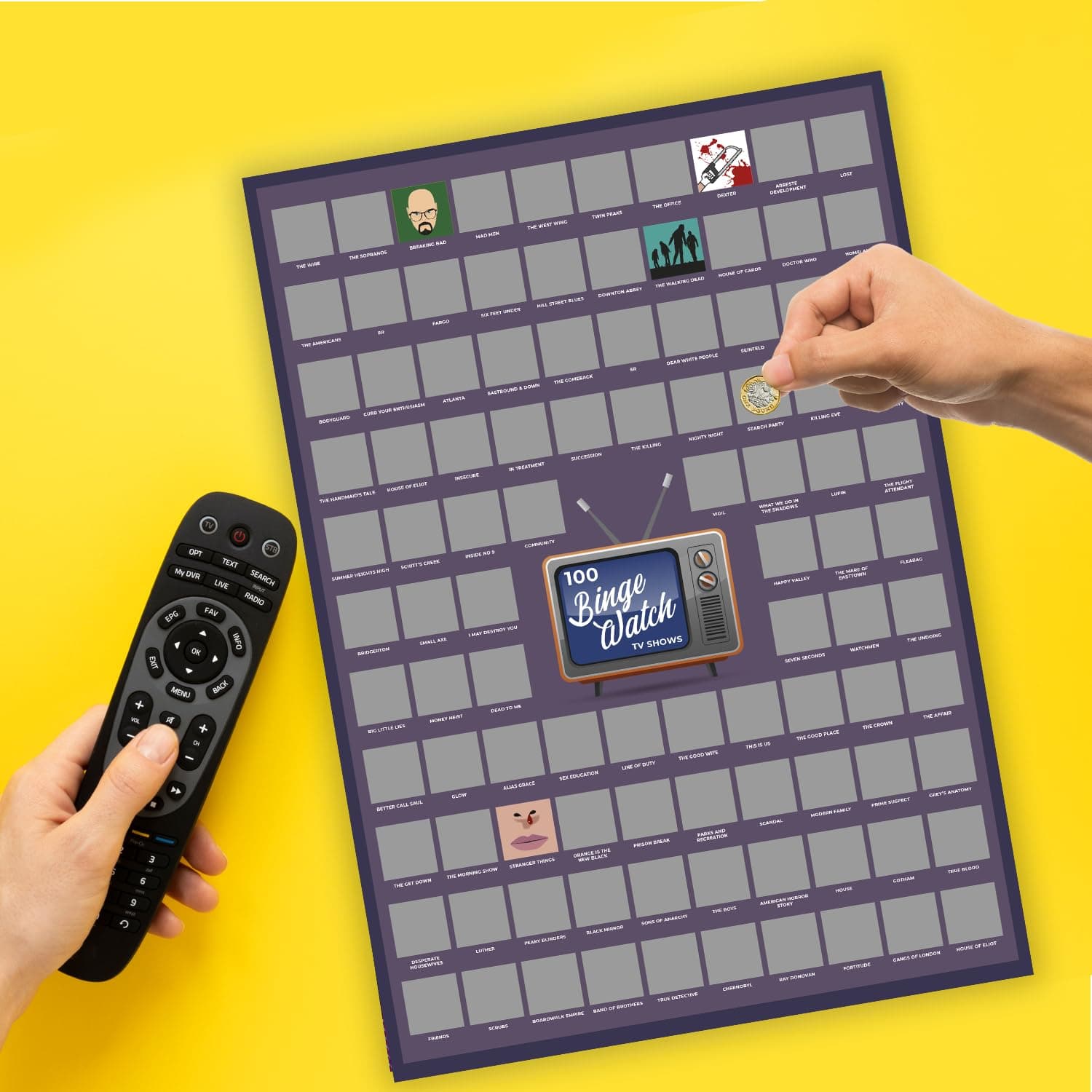📺🎁 Mad Monkey Top 100 Serien Scratch Poster - Perfektes Geschenk für Serienjunkies! 💜