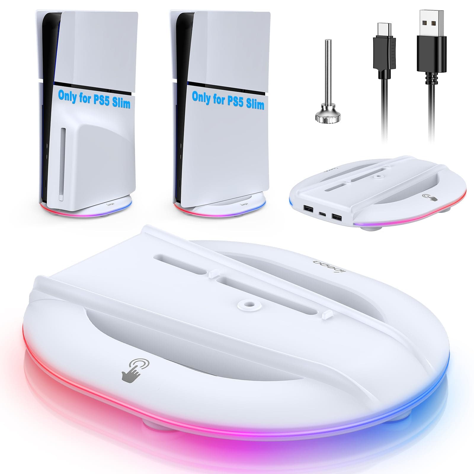 🎮🌈 FASTSNAIL LED Standfuß für PS5 Slim Konsole 🌈🎮