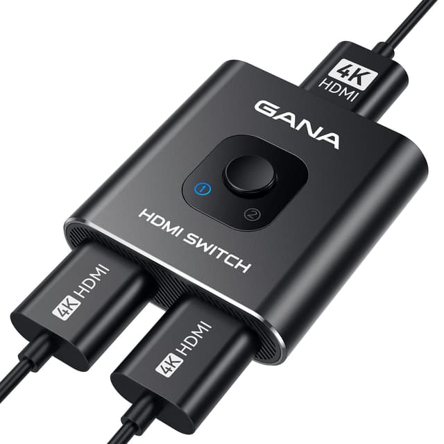 🌟 HDMI Switch HDMI Splitter 4K60Hz, GANA Ultradünn Aluminium Bidirektional HDMI Switch 2 in 1 Out oder 1 in 2 Out HDMI Verteiler Schwarz