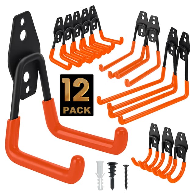 TECHSHARE Wandhaken Garage, 12 Stück Schwerlast Garage Haken 🧰🔨