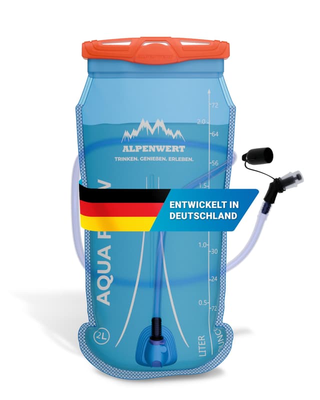 🏞️ Alpenwert® Trinkblase mit Trinkschlauch [Wasserblase 2L/3L BPA FREE] Ultraleicht Trinksystem für Rucksack 🏃‍♂️🌲