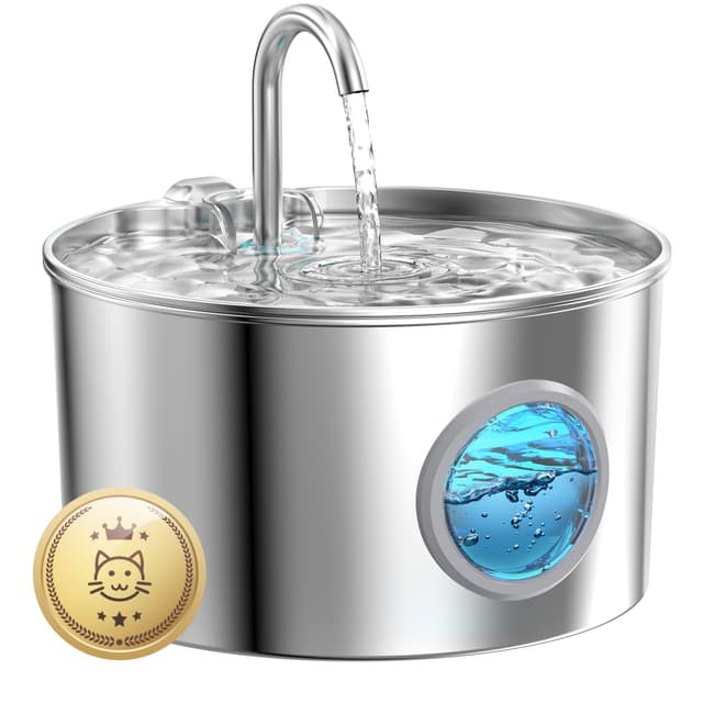 Katzenbrunnen Edelstahl Trinkbrunnen für Katze: 2.2L Ultra leise Wasserbrunnen für Katzen 🐱🐾