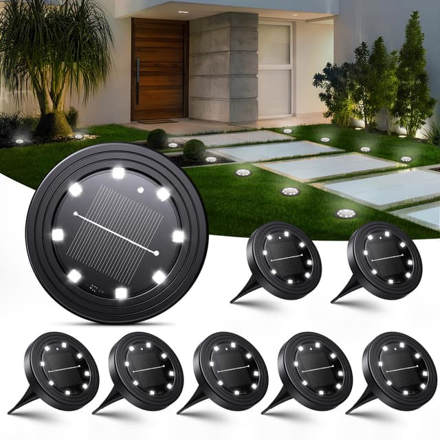 🌞 NIBSHOOM 8 Stück Solar Bodenleuchten Aussen 🌿 LED Solarleuchten Garten IP68 Wasserdicht