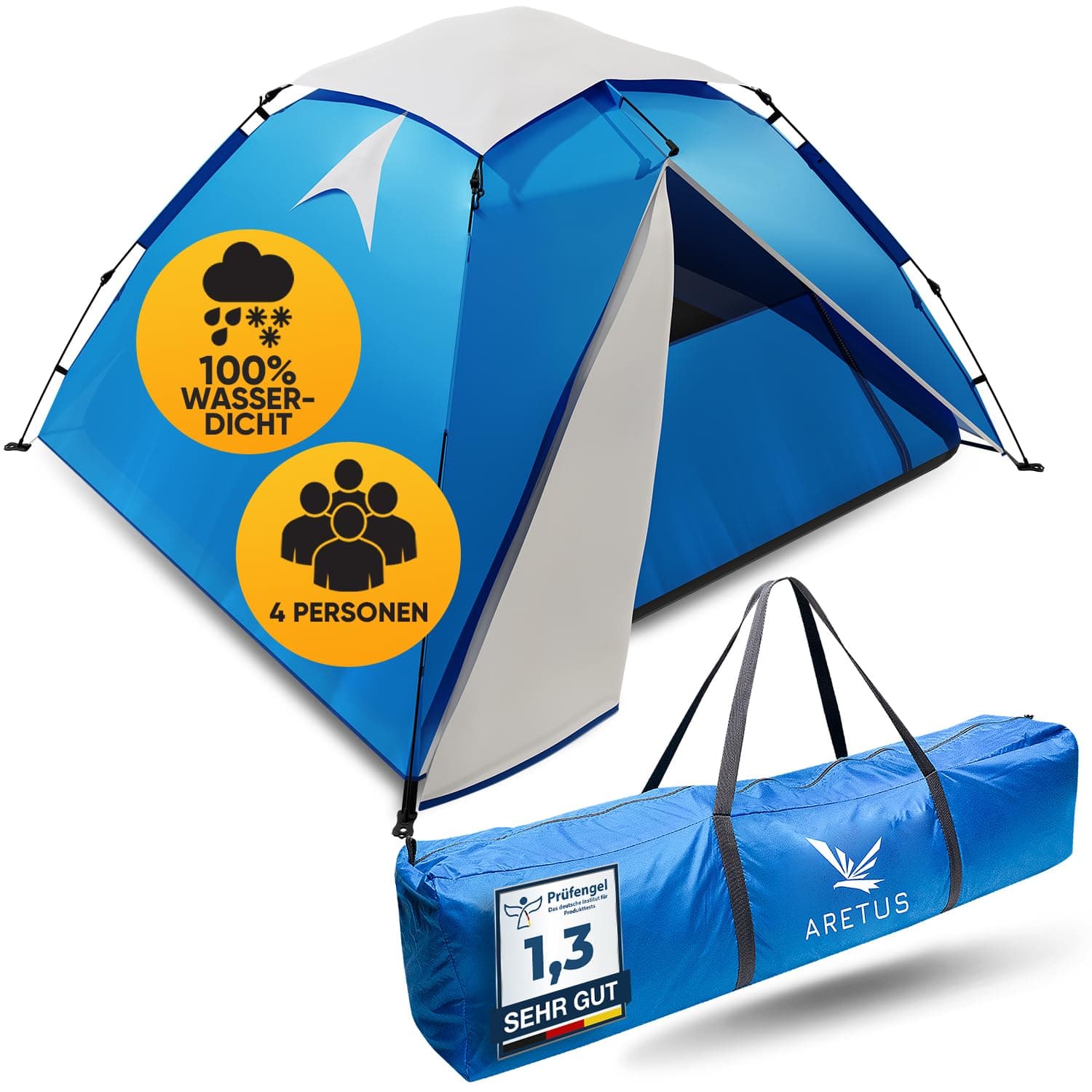 Aretus - Wurfzelt 2-4 Personen 🏕️