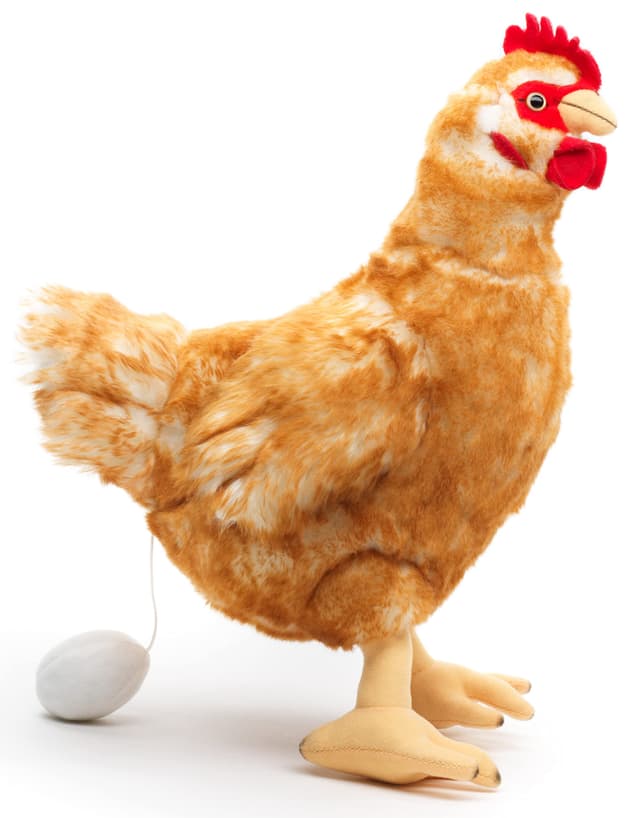 Uni-Toys - Henne braun, mit Ei - 37 cm (Höhe) - Plüsch-Huhn 🐔🥚