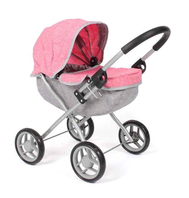 🌸 Puppenwagen Lilli in Melange Pink für kleine Puppenmuttis 🎀