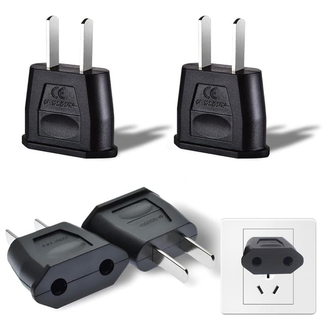 🔌🔋 YOURKAY 4 Stück Reiseadapter,Adapter USA,EU to US Adapter