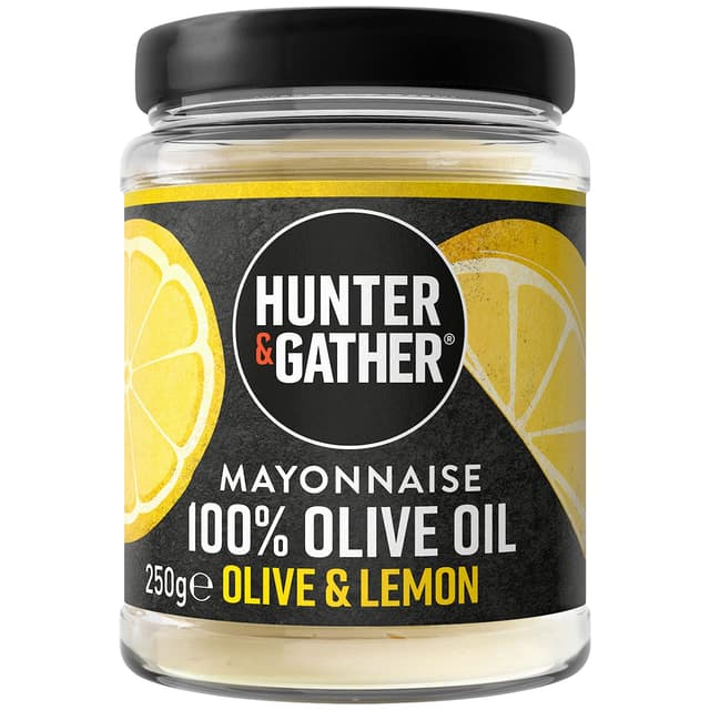 🥑🍋🧂 Hunter & Gather Olivenöl Mayonnaise 250 g | Paleo, Keto, Zucker- und Glutenfreie Olivenöl Mayo (Oliven & Zitronen) I Samenölfrei