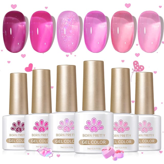 🌸 Born Pretty UV Nagellack Jelly Neon Pink Gel Nagellack Milky Jelly Hot Pink Transluzent 🌺