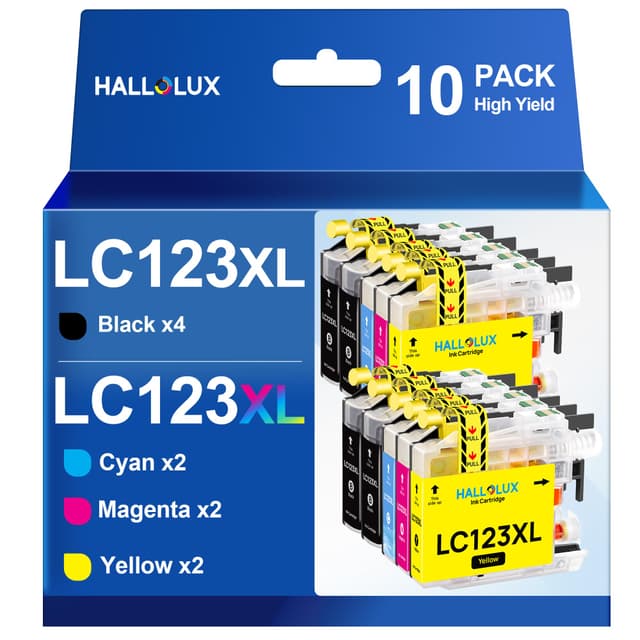 HALLOLUX LC123XL Patronen LC123 Kompatibel für Brother Drucker - 10er-Pack 🖨️
