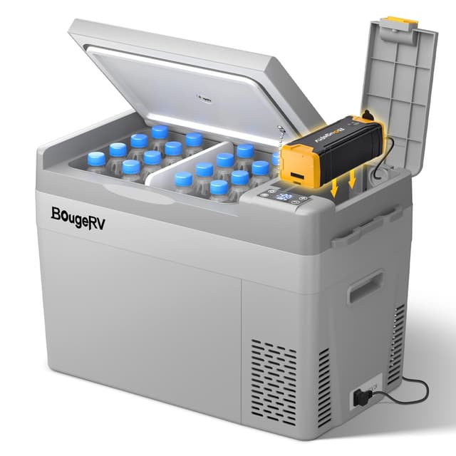 BougeRV CRPRO 29 Liter 12V/24V Kompressor Kühlbox (Grau) und 220Wh tragbare Powerstation Deal
