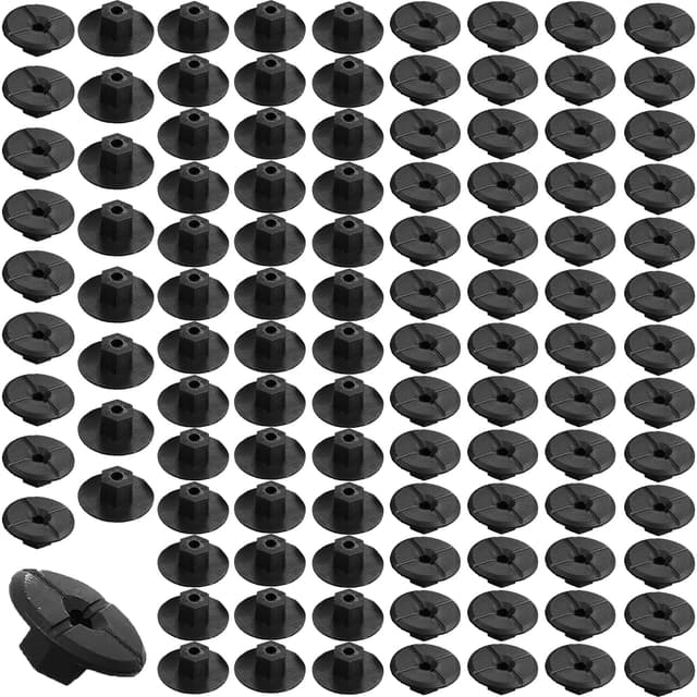 🔩 100 Stück Kunststoffmutter Radhaus 4mm Schwarz 🚗