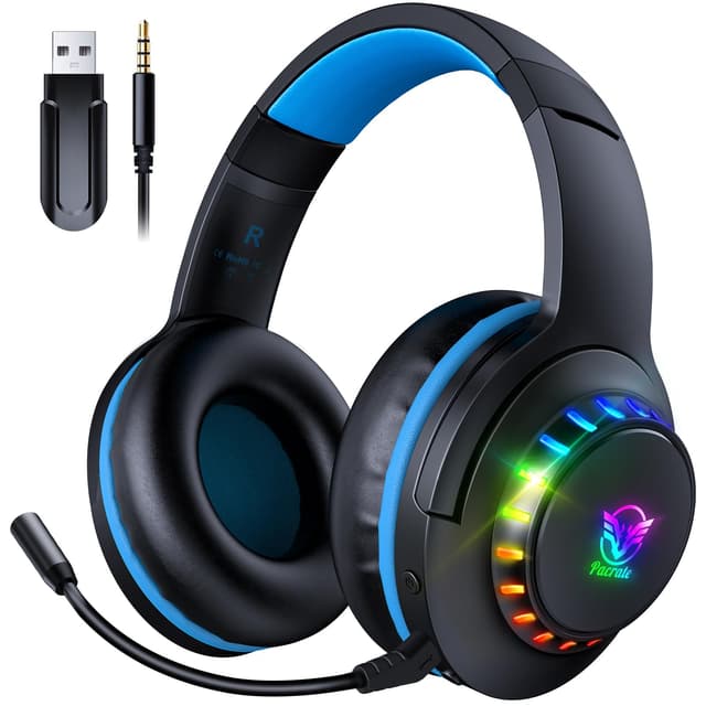🎮 Pacrate 2.4 GHz Wireless Gaming Headset für PS5 PS4 PC Mac Switch 🎧 Bluetooth Headset mit Mikrofon und Geräuschunterdrückung