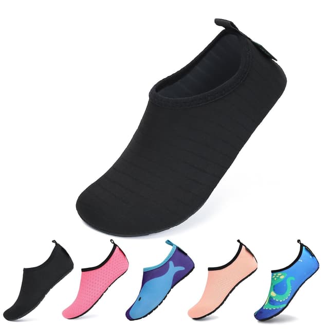 🌊👟 SAGUARO Kinder Badeschuhe Schnell Trocknend Wasserschuhe Schwimmschuhe Gr.21-37 32/33 EU Alles Schwarz ⭐️