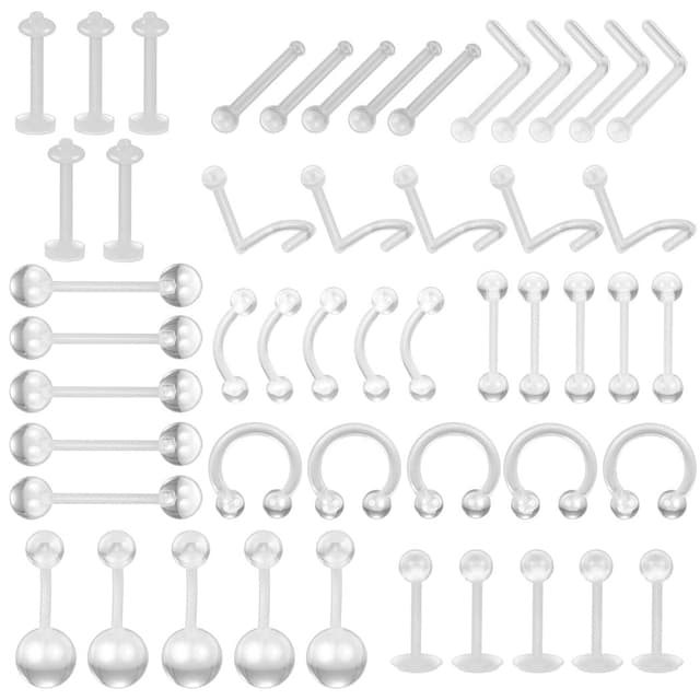 KAHOUI 50 Stück Klare Piercing Retainer aus Kunststoff 😍👄💎