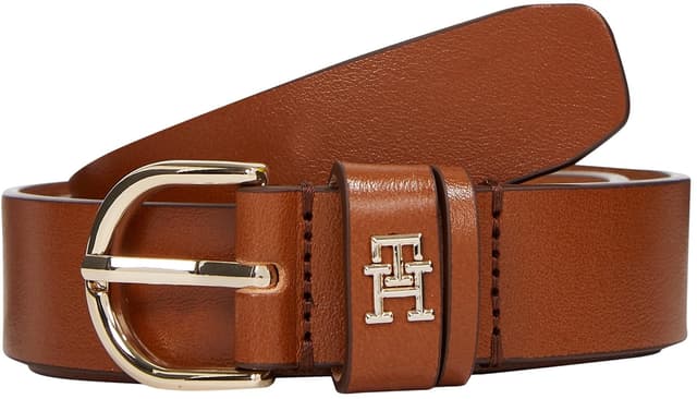 Tommy Hilfiger Damen Gürtel Essential Effortless 2,5 cm Ledergürtel, Braun (Cognac), 120 cm 🌟
