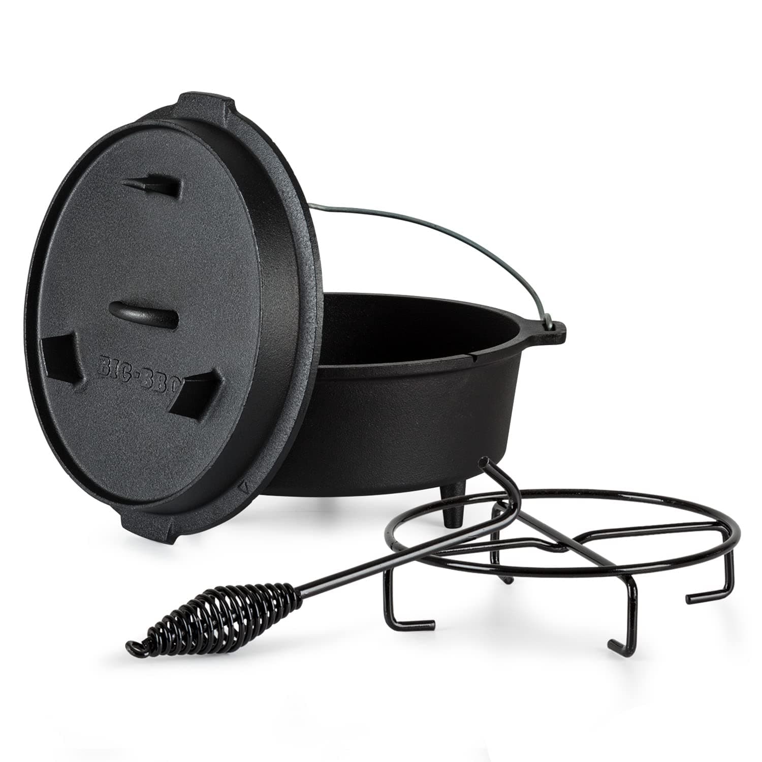 ToCis Big BBQ Dutch Oven Set Guernsey 🍳🔥 | 6qt Gusseisen Topf | 7.3 Liter Feuertopf