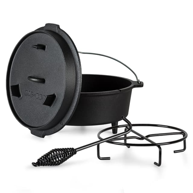 ToCis Big BBQ Dutch Oven Set Guernsey 🍳🔥 | 6qt Gusseisen Topf | 7.3 Liter Feuertopf