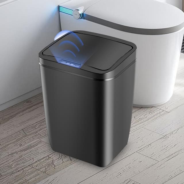 🗑️ HAMON Automatischer Mülleimer, Berührungsloser 12L Sensor Müllbehälter für Küchen, Bäder, Toiletten und Büros