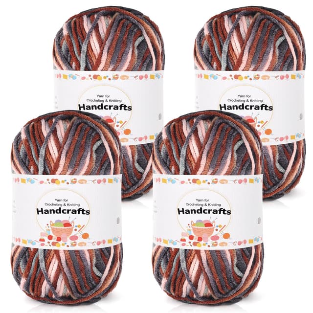 Aeelike 200g(4x50g) Farbverlaufsgarn Acryl Wolle 🌈🧶