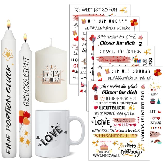 Angebot: 6 PCS Kerzentattoo Wasserschiebefolie 🕯️🎁👉