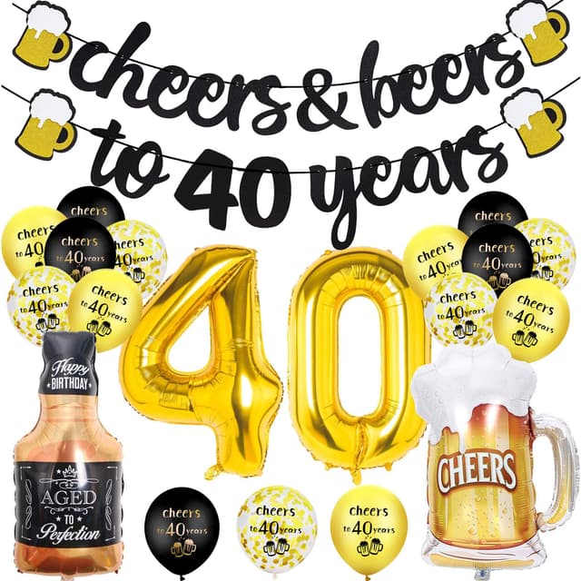 🎉 40. Geburtstag Dekorationen - Jubiläumsset für Männer und Frauen 🎈
