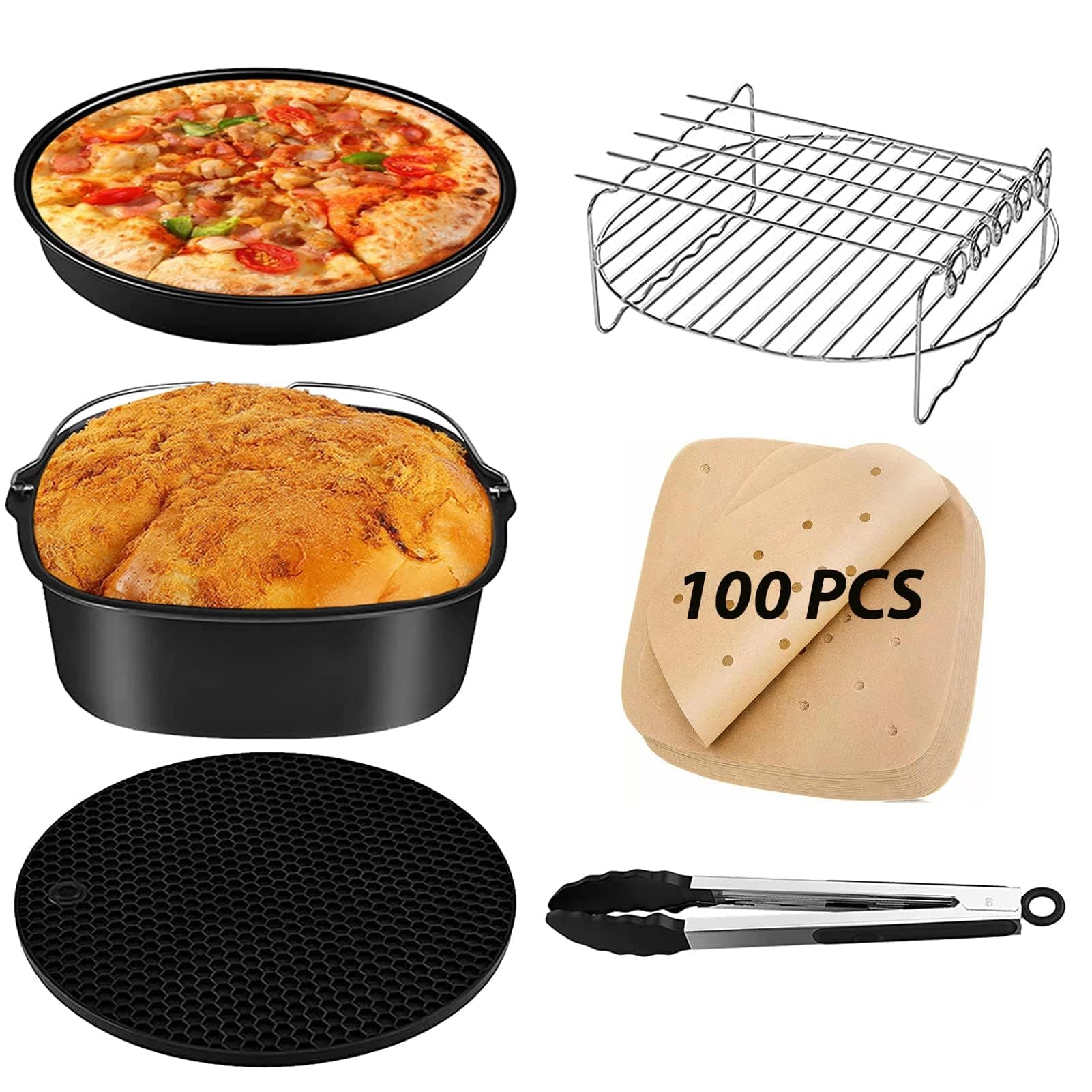 🍕 Ölfreies Fritteusen-Zubehör für Cosori, Ninjia, Cecotec, Innensky, Philips 5,5L XXL Luftfritteuse 🍳