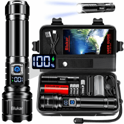 Blukar Taschenlampe LED Aufladbar, 500000 Lumen Extrem Hell 🌟🔦 Angebot bei HelloDeals
